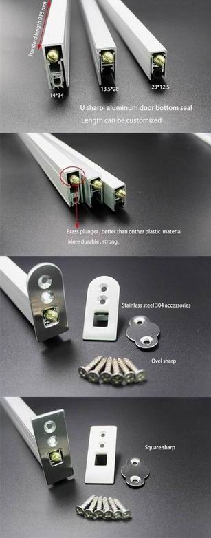 Aluminum wooden door bottom seal